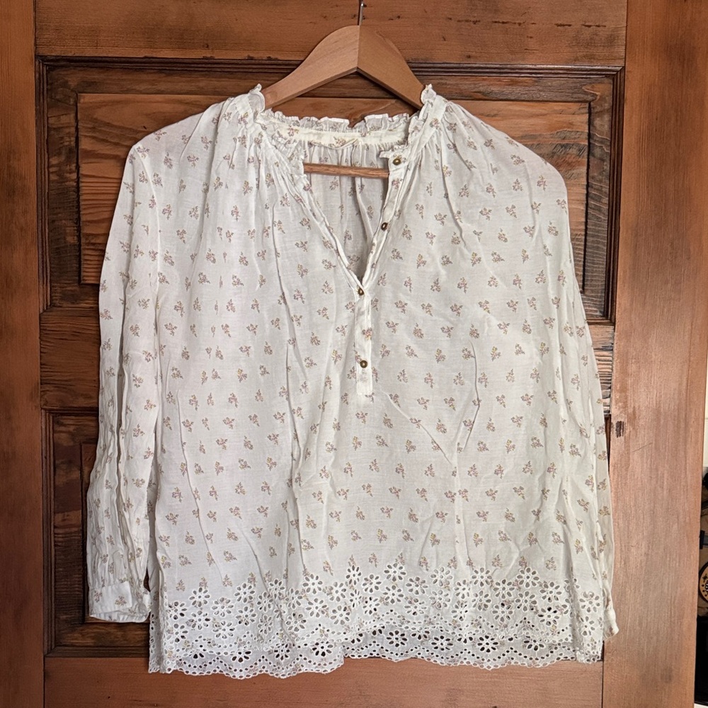 Ulla Johnson | Floral White Peasant Blouse size 6